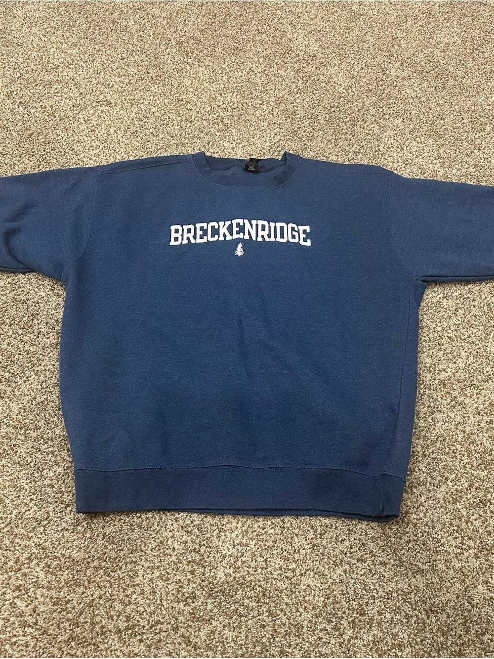 Breckenridge Navy Fleece 3XL Crewneck Sweatshirt with White Logo
